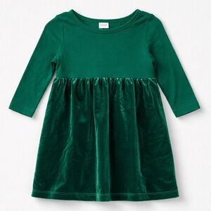 Old Navy Green Velour long sleeve Holiday knit dress size 6-12 months